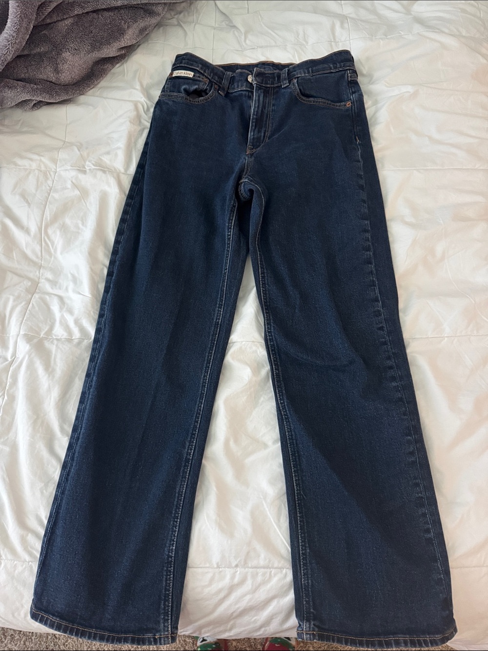 Calvin Klein Dark Blue Straight-Leg Jeans